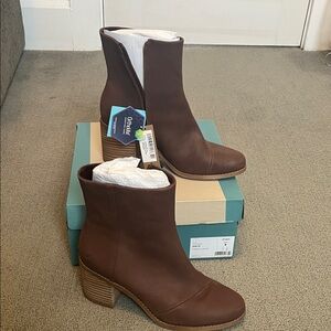 Toms Women's Evelyn Boots - chestnut leather